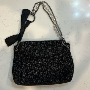 Gap Embroidered Velvet Shoulder Bag